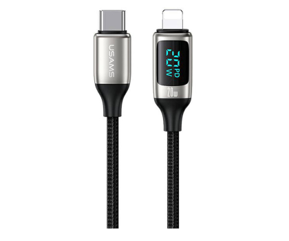 Kabel USAMS Kabel pleciony USB-C/Lightning LED 1,2m 20W PD Fast Charge